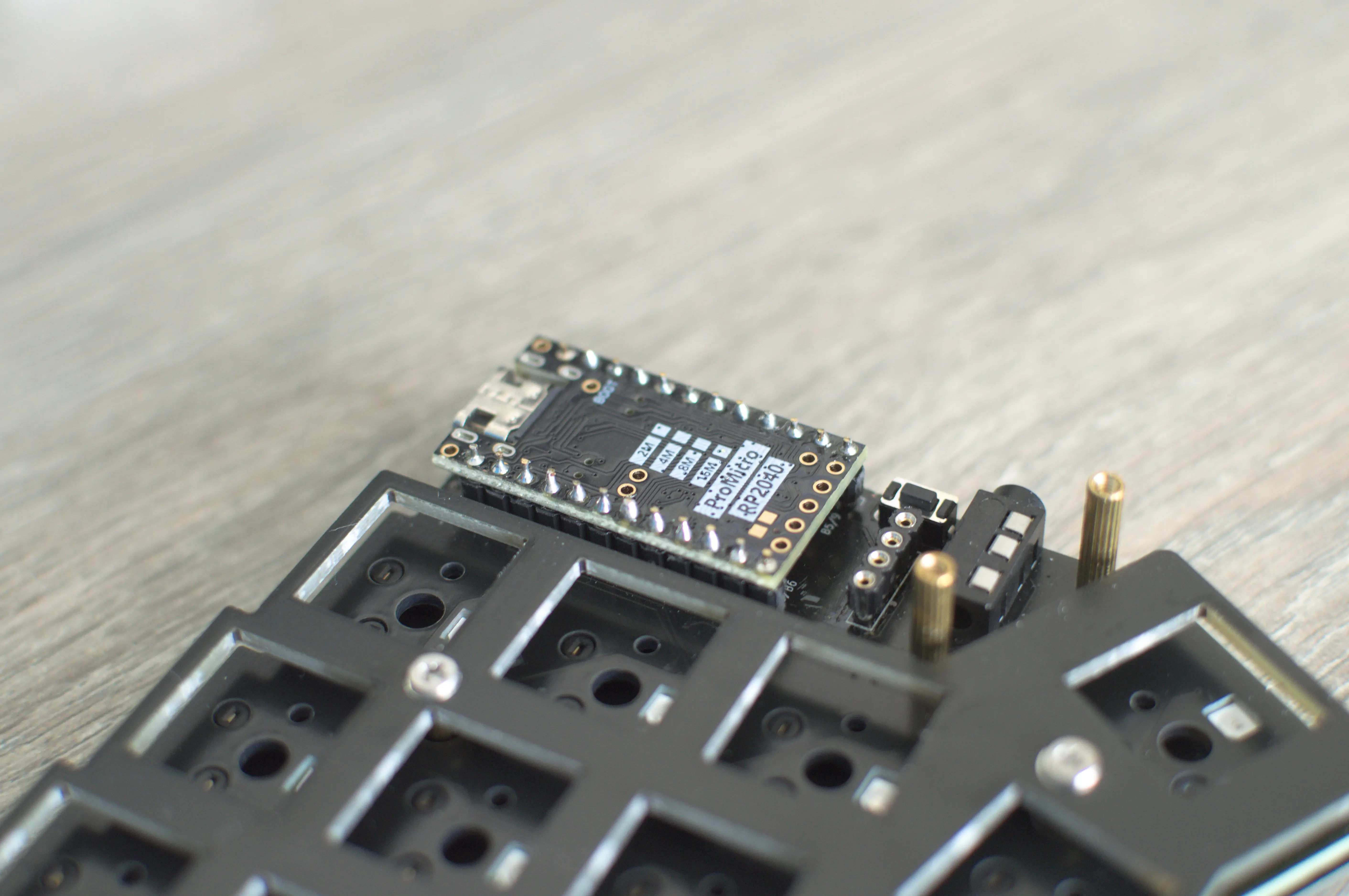 Soldered the pins on the microcontroller
